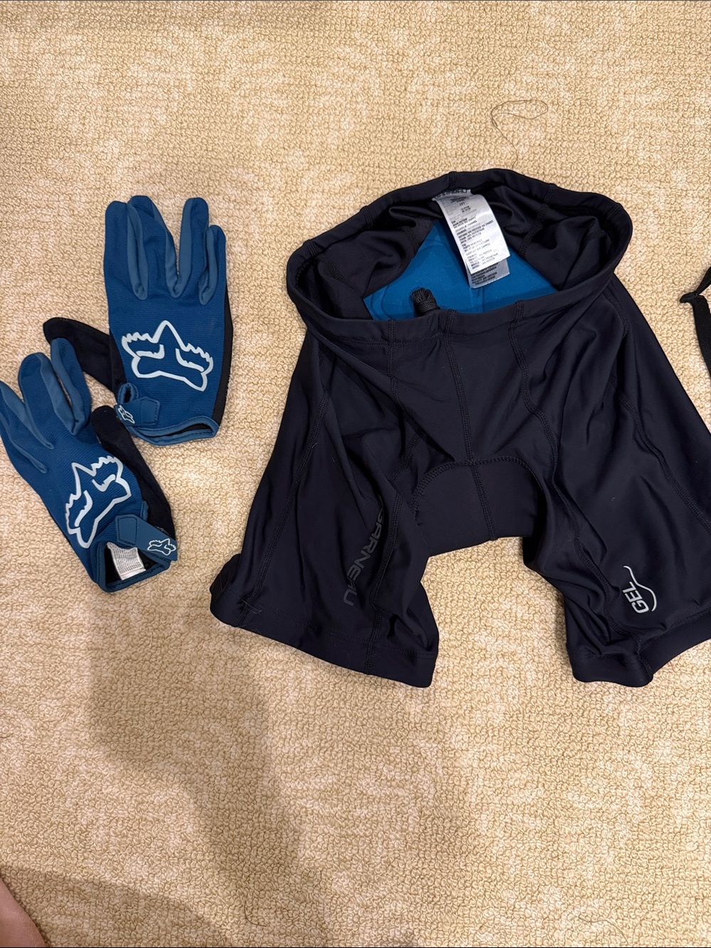 Fox boys Black Cycling Liner Shorts with Blue Gel Pad
